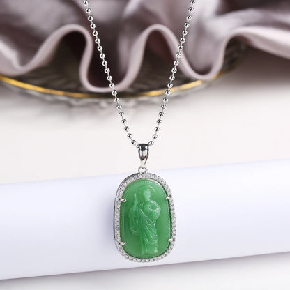 Gold/Silver Hot Sale Religious Style Gold Plated St. Jude Zircon Pendant Necklace Personalized for Man Woman Party Jewelry  Gift