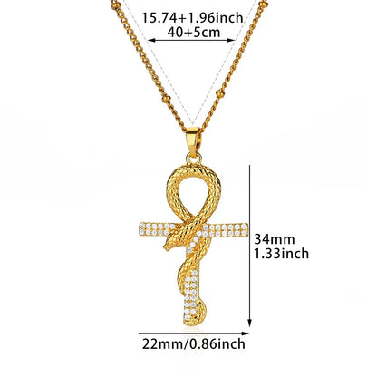 Stainless Steel Jesus Cross Necklace For Women Men Gold Color Caravaca Angels Crucifix Charm Choker Rapper Jewelry Hip Hop Gift
