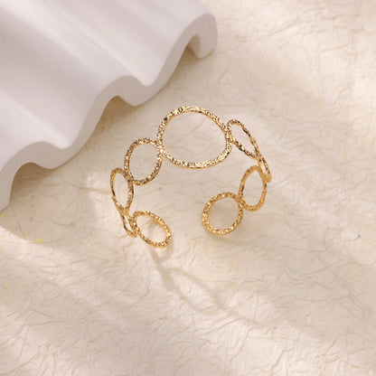 Stainless Steel Geometric Open Bracelet | Hollow Punk Round Bangle for Women | Free Shipping Fashion Jewelry