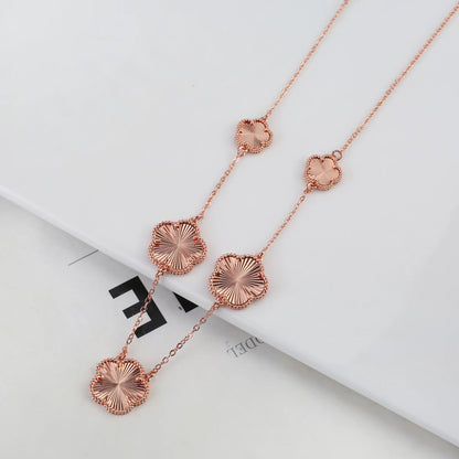2025 Luxury Hot Selling Shiny Metal New Design Plant Five Leaf Flower Set 15mm Double Sided Women's Gilded Gift Clover