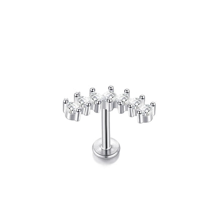 1/5Pcs 316L Stainless Steel Delicate Flower Tragus Cartilage Stud Earring,Internally Threade Daith Helix Ear Piercing Jewelry