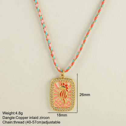 Bohemian POP Art Heart Necklace For Women Gothic Evil Blue Eye Collars Handwoven Wool Chain Choker Tarot Card Summer Jewelry