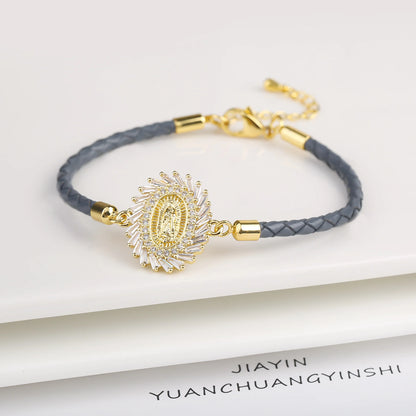New Design Rosette Chain Virgin Mary Bracelet Fashion Woman Adjustable Bracelet Delicate Birthday Party Jewelry Gift Wholesale