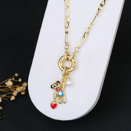 7 Style Shiny Cubic Zirconia Animal Bird Cat Pendant Necklace Personalized for Woman Party 3:1 Chain Jewelry Choker Daily Wear