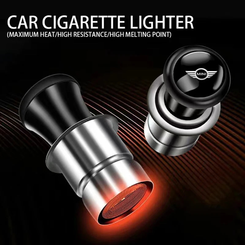 1Pcs Auto Interior Cigarette Lighter Emblem Portable Cigarette Cigar Lighter Adapter For MINI Cooper One JCW Countryman R55 R56