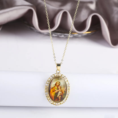 9 Style Fashion Virgin Mary St. Jude Pendant Necklace Classic for Religious Figures Jewelry Choker Chain Daily Wear Party Gift