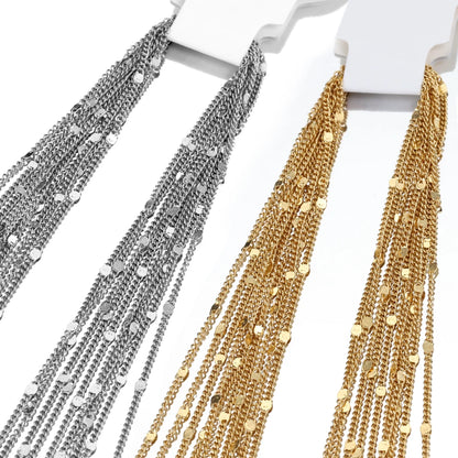 10pcs 5pcs Stainless Steel Bead Chain Necklace Chains for DIY Jewelry Making Findings 45cm+5cm Chain with Lobster Clasps No Fade