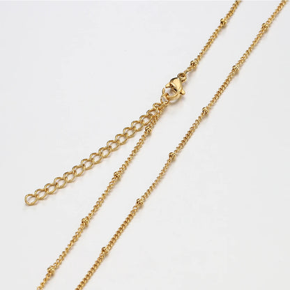 10pcs 5pcs Stainless Steel Bead Chain Necklace Chains for DIY Jewelry Making Findings 45cm+5cm Chain with Lobster Clasps No Fade