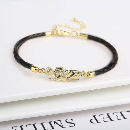 Hot Sale Green Pink Religious St. Jude Leather Rope Braided Jewelry Bracelet Fashion for Man Woman Daily Party Zirconia Jewelry