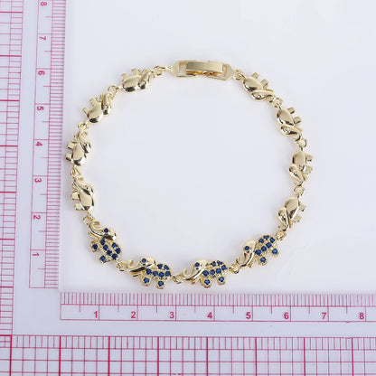 6 Colors New Trendy Gold plated Zirconia Elephant Bracelet Fashion Animal Bangle Punk Style For Woman Jewelry Gift Daily Wear