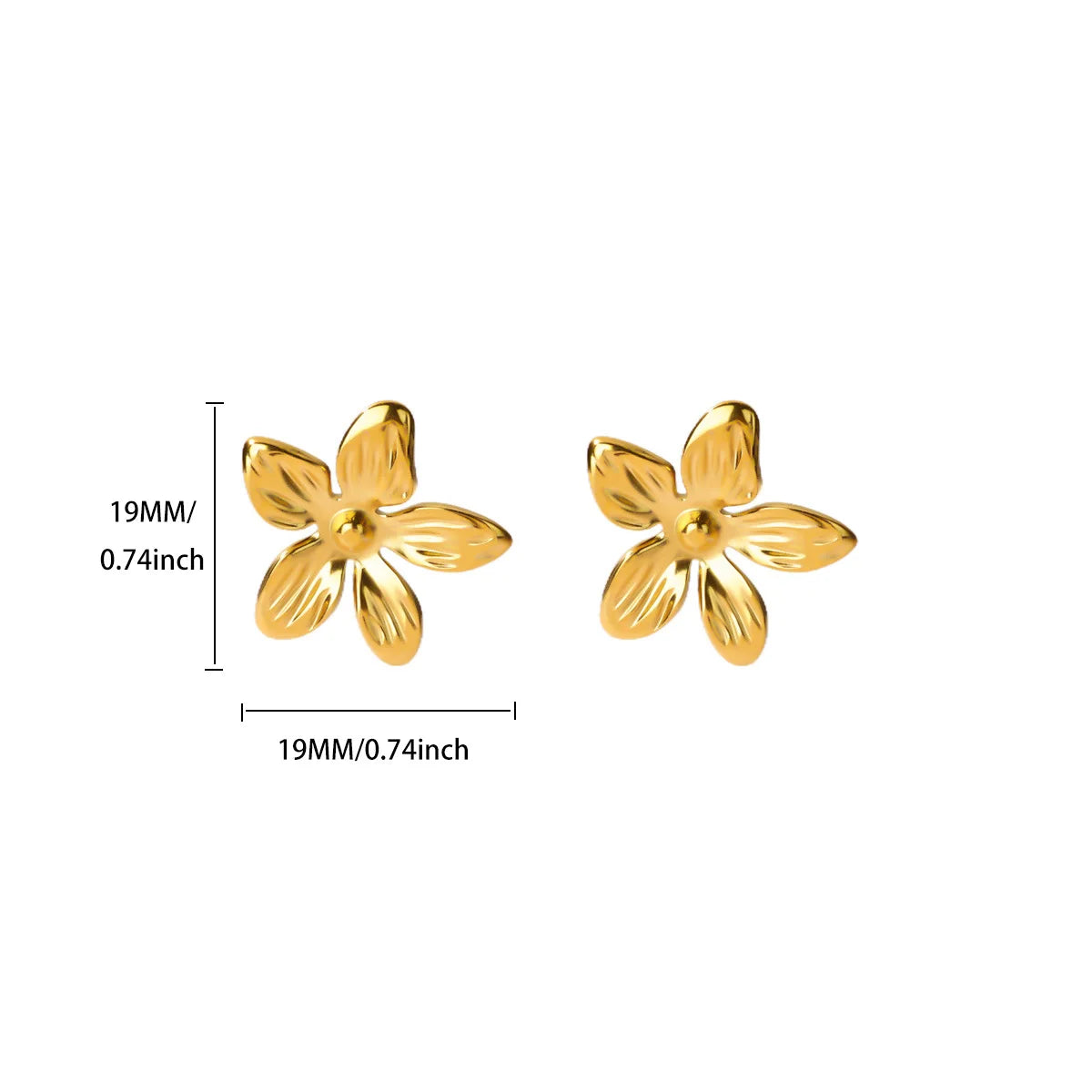 Free Shipping Vintage Flower Stud Earrings For Women Stainless Steel Piercing Earring 2025 New Fashion Wedding Jewelry