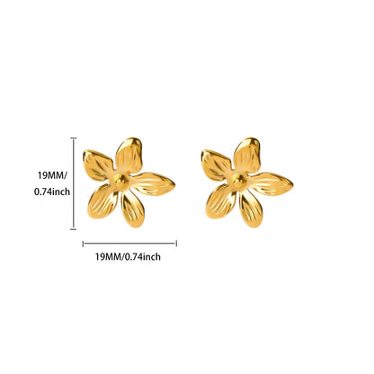 Free Shipping Vintage Flower Stud Earrings For Women Stainless Steel Piercing Earring 2025 New Fashion Wedding Jewelry