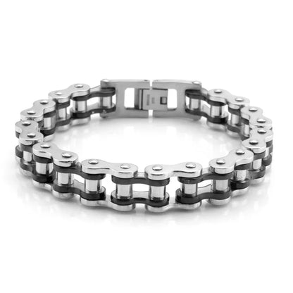 1pc New Cool Punk Motorcycle Bracelet for Men Women, Stylish Vintage Stainless Steel Versatile Buckle Bracelet