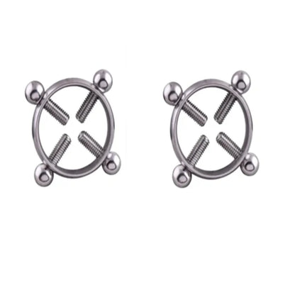 1Pair Fashion Stainless Steel Adjustable Nipple Ring For Women, Various Colors Clip On Nipple Rings Fake Nipple Piercing Jewelry