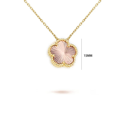 Simple 15mm Natural Shell Stone Five-Leaf Flower Set Bracelet Necklace Classic Flower Woman Jewelry Sets For Party Daily Wear