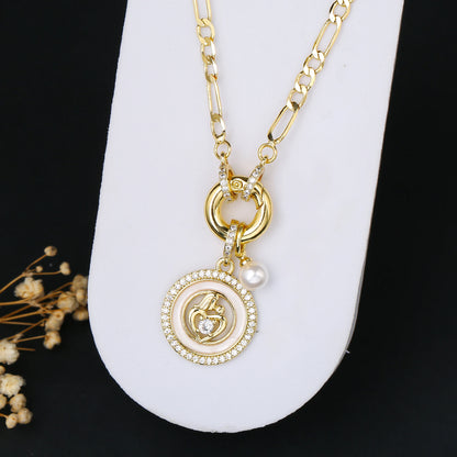 6 Style Mother's Day Gift Heart Shape Mom Pendant Gold Plated Necklace Classic for Woman Party Birthday Aesthetic Jewelry Gift