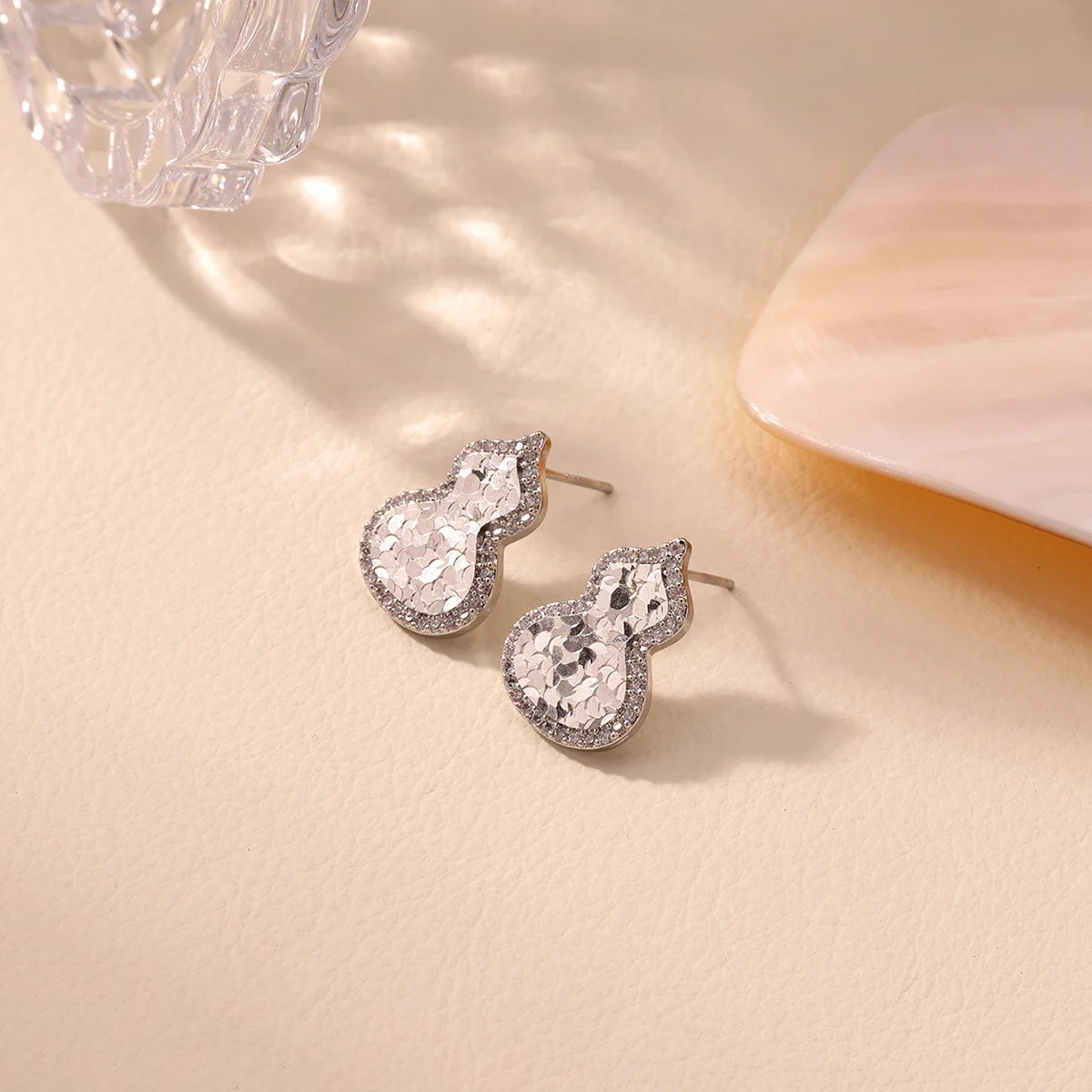 Free Shipping Vintage Zircon Gourd Earrings For Women Stainless Steel Piercing Earring 2025 New Fashion Wedding Jewelry