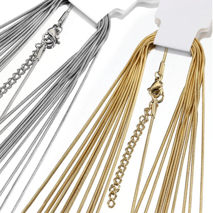 10pcs 5pcs Stainless Steel Snake Chain Necklace Chains for DIY Jewelry Making Findings Pendants Chain Lobster Clasps Wholesale