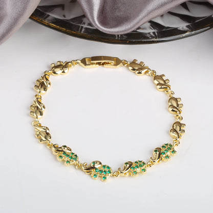 6 Colors New Trendy Gold plated Zirconia Elephant Bracelet Fashion Animal Bangle Punk Style For Woman Jewelry Gift Daily Wear