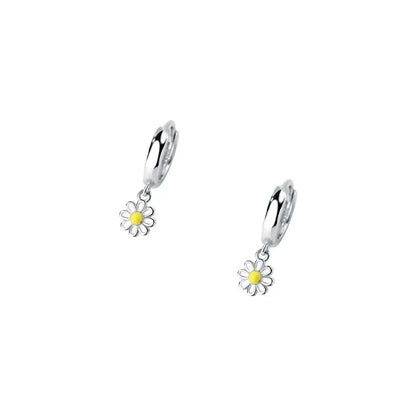 2/4Pcs Stainles Steel Sweet Flower Hoop Earrings For Women,New Fashion Round Ring For Wedding Party Temperament Ear Jewelry Gift