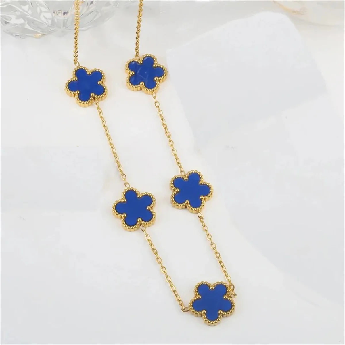 2/4Pcs 18K Gold Plated Five Leaf Flower Earring Necklace Bracelet Set for Women, Elegant Fashion Design Bracelet Jewelry Gifts