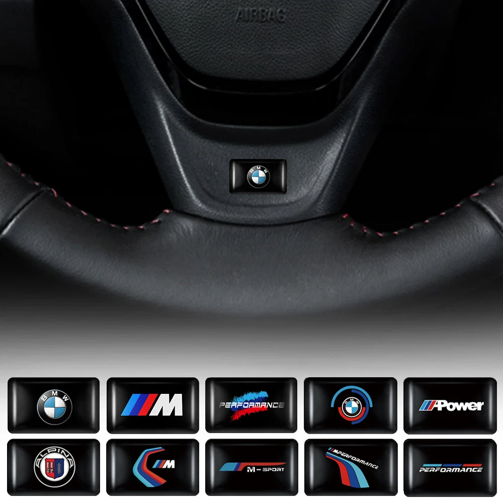 5/10/15pcs 3D Car Logo Stickers Steering Wheel Audio Dashboard Auto Accessories For Bmw M1 M E46 E90 E60 F30 F10 E36 G20 E92 E91