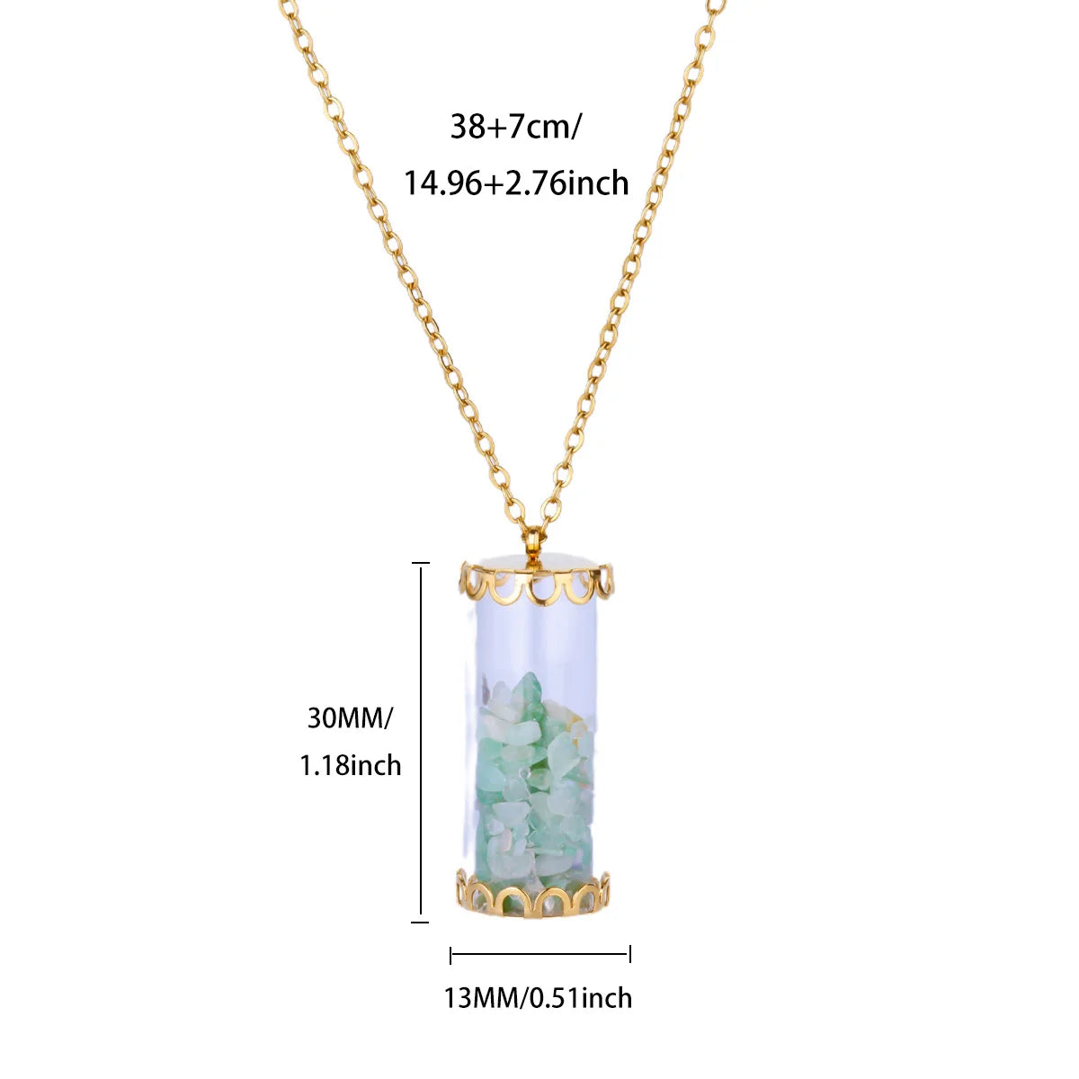 Free Shipping Bottle Stone Pendant Necklaces For Women Stainless Steel Chain Collar Necklace 2025 New Summer Beach Jewelry