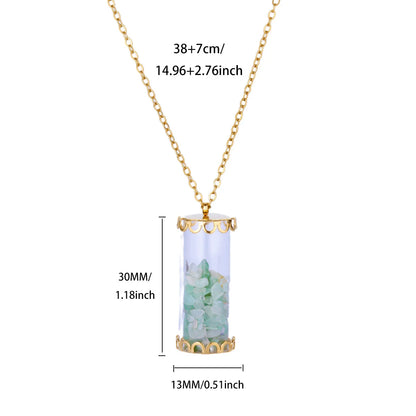 Free Shipping Bottle Stone Pendant Necklaces For Women Stainless Steel Chain Collar Necklace 2025 New Summer Beach Jewelry