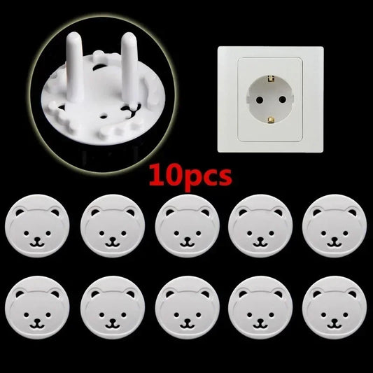 10X Power Kid Socket Cover Baby Child Protector Guard Mains Point Plug Bear