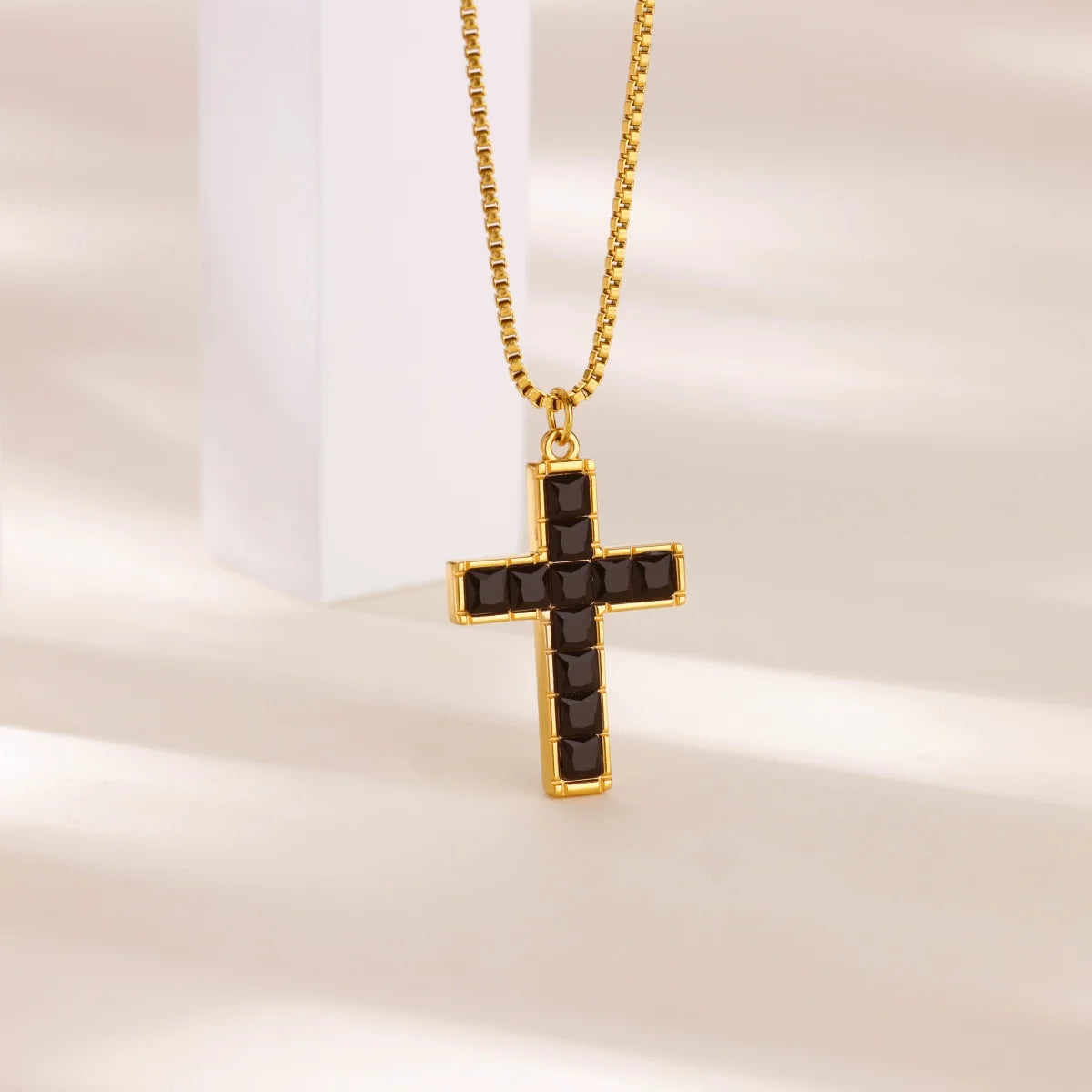 Free Shipping Vintage Cross Pendant Necklaces For Women Stainless Steel Chain Collar Necklace 2025 New Summer Beach Jewelry