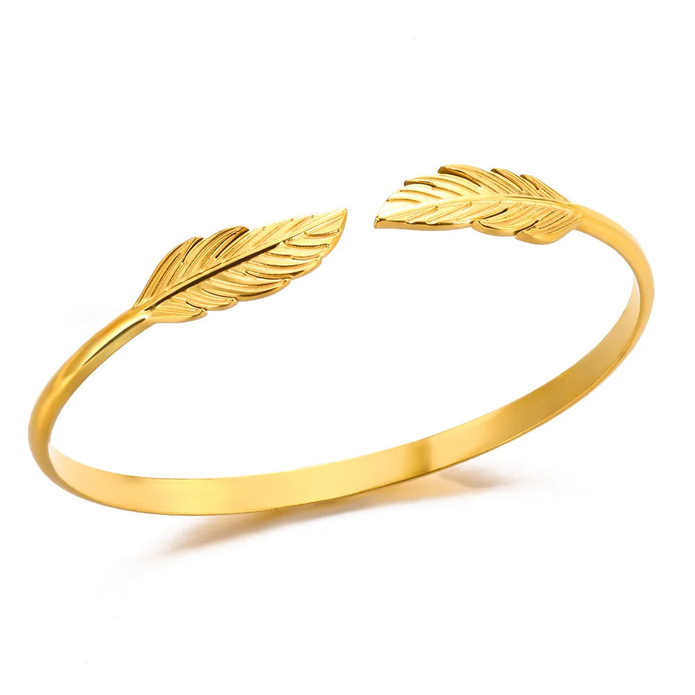 Punk Snake Cuff Bracelet on Hand For Women Stainless Steel Gold Color Adjustable Open Bangle 2024 New Party Jewelry Gift