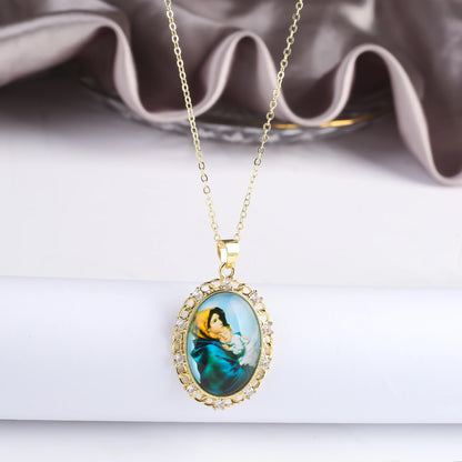 9 Style Fashion Virgin Mary St. Jude Pendant Necklace Classic for Religious Figures Jewelry Choker Chain Daily Wear Party Gift
