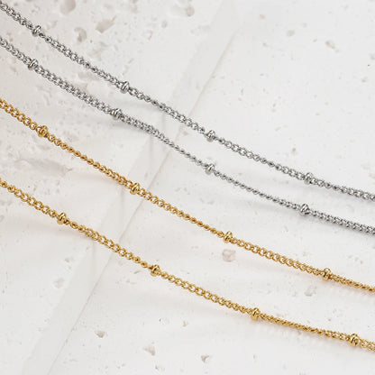 10pcs 5pcs Stainless Steel Bead Chain Necklace Chains for DIY Jewelry Making Findings 45cm+5cm Chain with Lobster Clasps No Fade