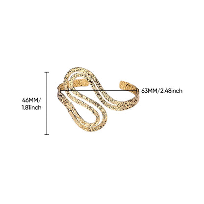 Free Shipping Irregular S Shape Curved Snake Bracelet Bangle for Women Stainless Steel Open Adjustable Bracelet Fashion Jewelry