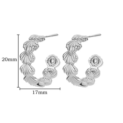 Boho Shell Earrings For Women Stainless Steel Gold Color Piercing Stud Earring 2024 Luxury Beach Summer Jewelry Birthday Gift