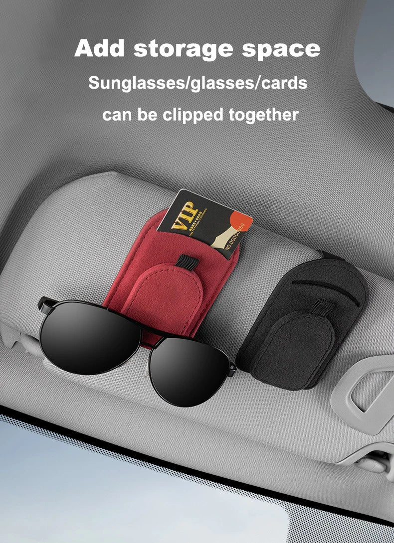 1PC Suede Car Interior Sun Visor Glasses Clip Sunglasses Ticket Card Holder for BMW X2 X3 X4 X5 X6 X7 3 5 Series G30 G20 G32 G11