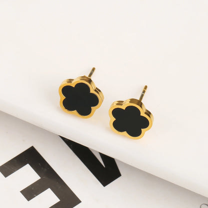 Hot Selling Stainless Steel Single Sided Pendant Necklace With Five Leaf Flower High-Quality Jewelry For Women's Clover