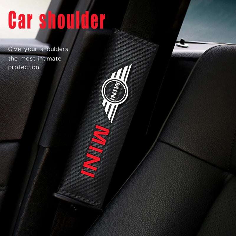 1/2pcs Car Safety Seat Belt Cover Shoulder Protector Pads For Mini Cooper One S JCW F55 F56 F57 F60 R50 R53 R56 Auto Accessories