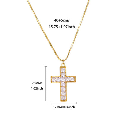Free Shipping Vintage Cross Pendant Necklaces For Women Stainless Steel Chain Collar Necklace 2025 New Summer Beach Jewelry