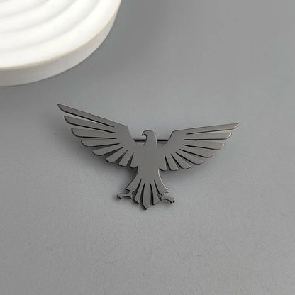 Fashion punk style hollow eagle stainless steel gold-plated 18K brooch, black suit accessories, wedding matching set
