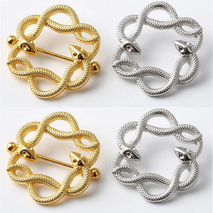 2pcs Fashion 316L Stainless Steel Snake Nipple Rings,Punk Sexy Cool Snake Nipple Piercing Jewelry Industrial Nipple Jewelry