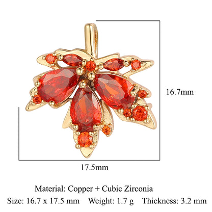 3pcs/Lot Cross Sunflower Cubic Zirconia Pendant Life Tree Maple Leaf Grape Cherry Brass CZ Charms DIY Jewelry Necklace Pendants