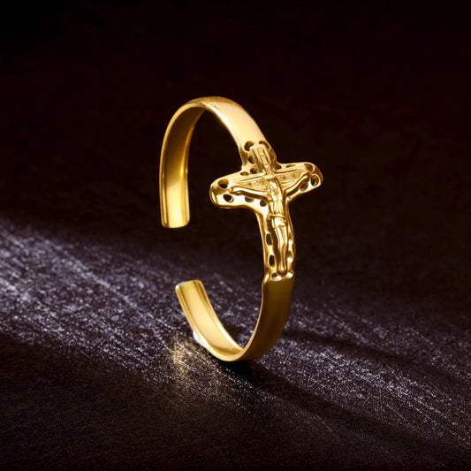 Free Shipping Classic Cross Bracelet Bangle For Women Stainless Steel Gold Color Exquisite Bracelet Wedding Couple Jewelry