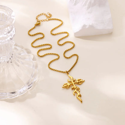 Free Shipping Vintage Cross Pendant Necklaces For Women Stainless Steel Chain Collar Necklace 2025 New Jewelry