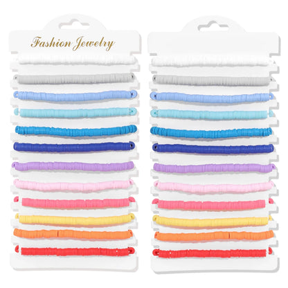 Wholesale 12Pcs/Set Colorful Natural Stone Bracelets Adjustable Rope Braided Bracelet Handmade Bohemia Bracelets with Cards