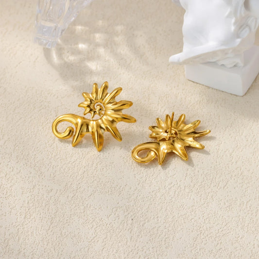 Free Shipping Vintage Geometric Stud Earrings For Women Stainless Steel Piercing Earring 2025 New Fashion Wedding Jewelry