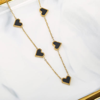 3Pcs 18k Gold-Plated Heart Shape Necklace Earrings Bracelet Jewelry Set Classic For Woman Fashion Party Jewelry Gift Daily Wear