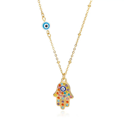 Blue Turkish Evil Eye Necklace for Women Vintage Pendant Tassel Necklace 2024 New Simple Clavicle Choker Necklaces Jewelry Gifts