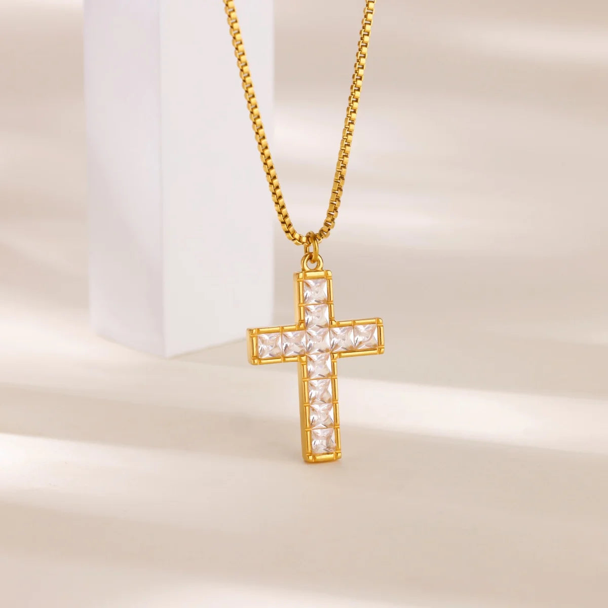 Free Shipping Vintage Cross Pendant Necklaces For Women Stainless Steel Chain Collar Necklace 2025 New Summer Beach Jewelry