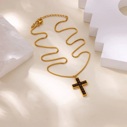 Free Shipping Vintage Cross Pendant Necklaces For Women Stainless Steel Chain Collar Necklace 2025 New Summer Beach Jewelry